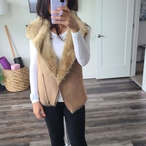 Faux Fur/Suede Vest. Size XS
